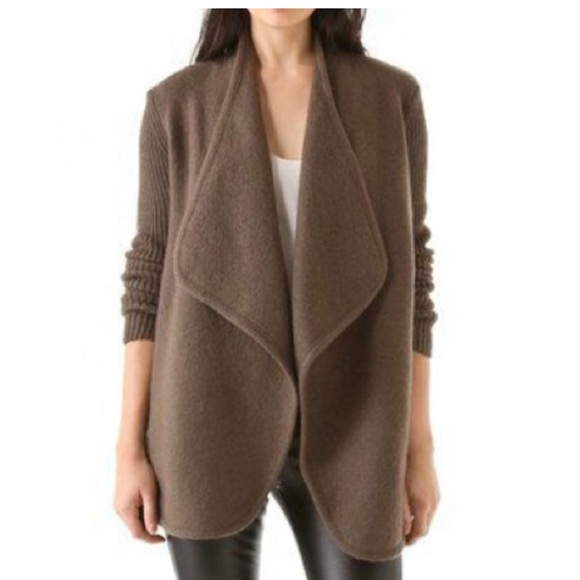 Vince Boiled Wool Open Front Thick Cardigan Sweater Jacket Size Small - Picture 7 of 9